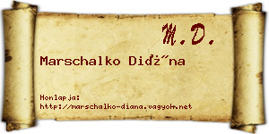 Marschalko Diána névjegykártya